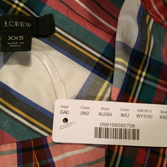 J. Crew Ruffle Collar Snowy Stewart Tartan Plaid Shirt Women's Size XXS - Picture 3 of 3